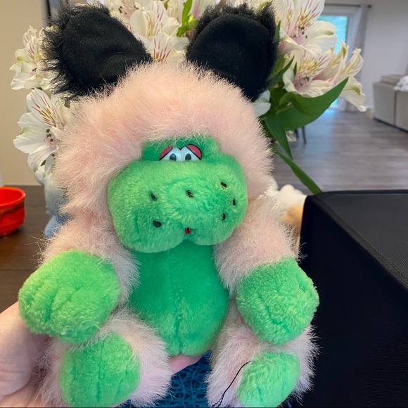 Dan Brechner Plush Toy CO Pink and Green Monster Stuffed Animal With Ears - Picture 16 of 16